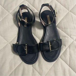 Louise et Cie Black Sandals with Gold Buckle